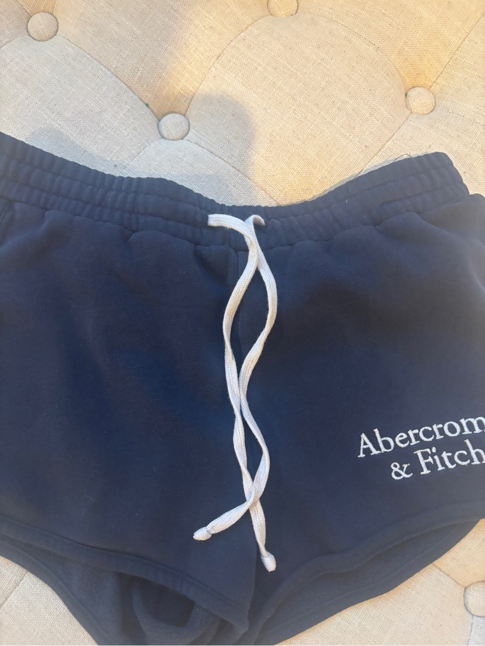 Abercrombie & Fitch Navy Athletic Logo Shorts - Picture 3 of 5